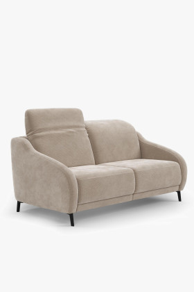 2,5-Sitzer Sofa Stoff Beige Modern Holz Metall robust